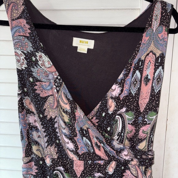 Anthropologie Maeve Leslie Surplice Midi Dress Paisley Print size Large - Picture 3 of 6